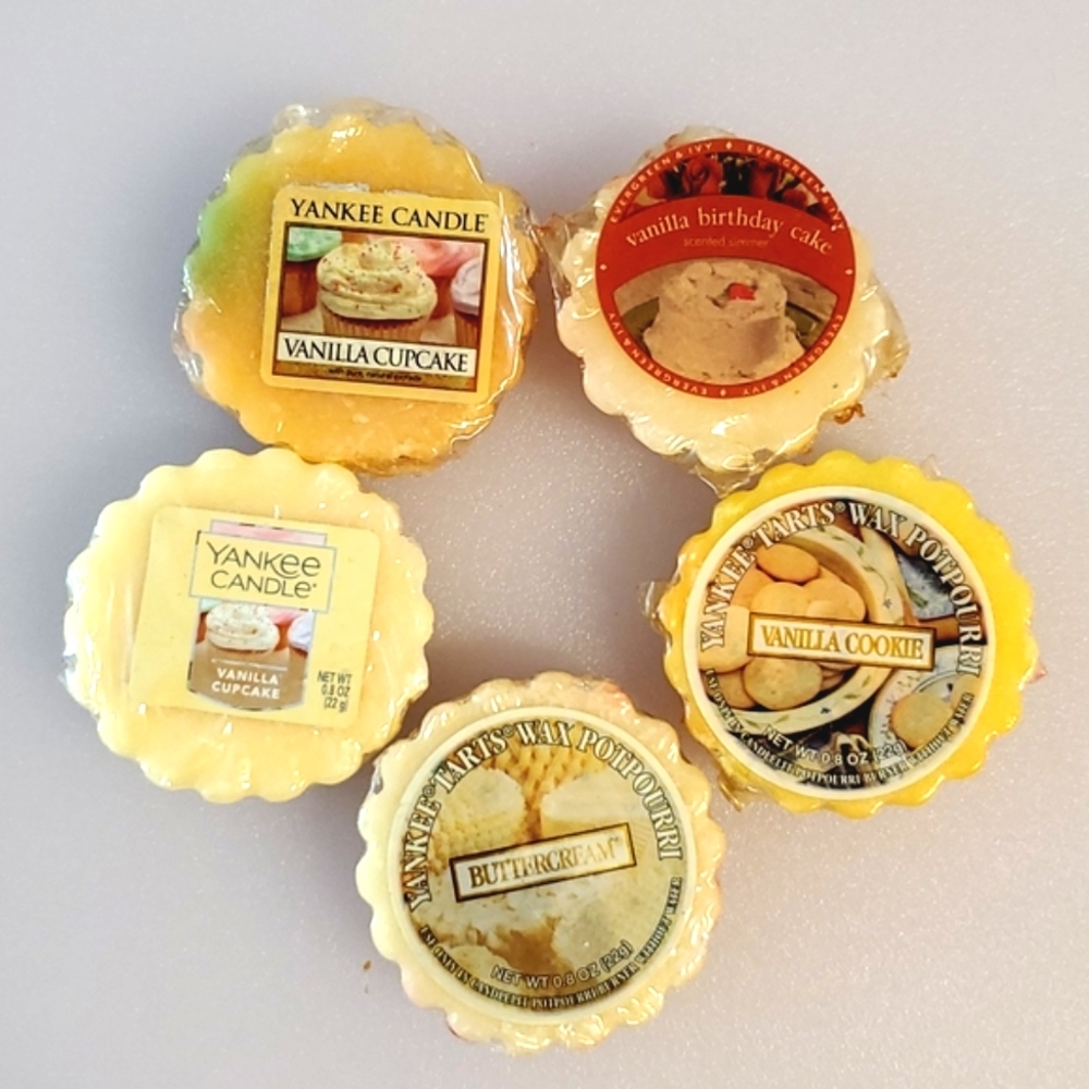 Lot of 5 Yankee Candle wax tarts Vanilla Buttercream Cake Cookies NIP read below